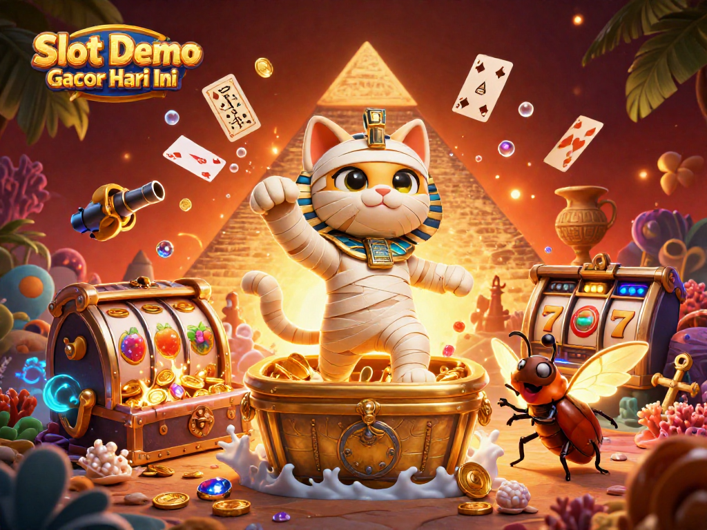 Engage with Slot Demo Gacor Hari Ini and witness a thrilling casino adventure featuring vibrant characters.