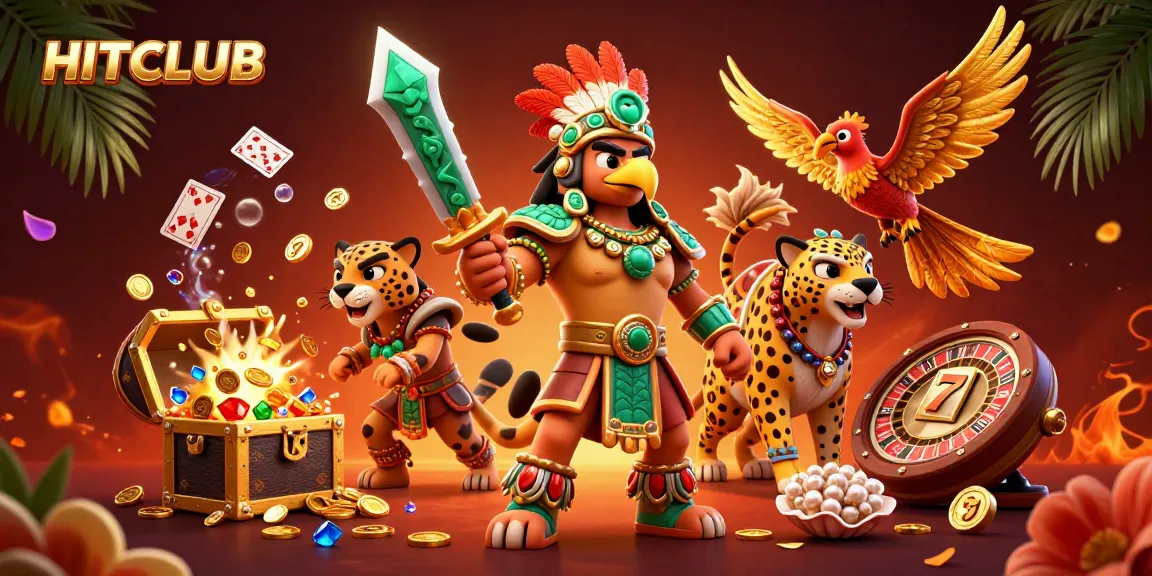 Engage in thrilling gaming at HITCLUB with captivating casino elements and dynamic characters.