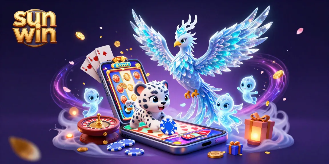 Experience thrilling gameplay with sun win’s captivating casino illustration featuring dynamic characters and vibrant gaming elements.